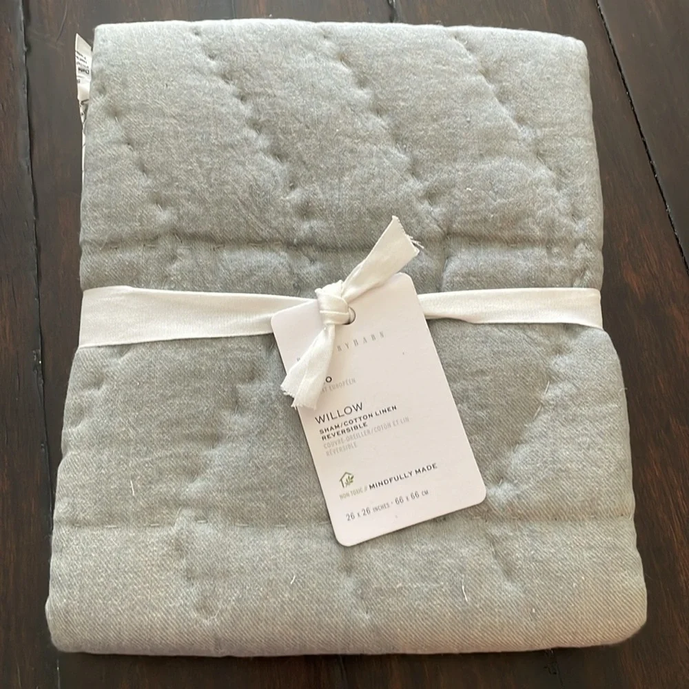 Pottery Barn Euro Willow Sham/Cotton Linen Reversible, NWOT